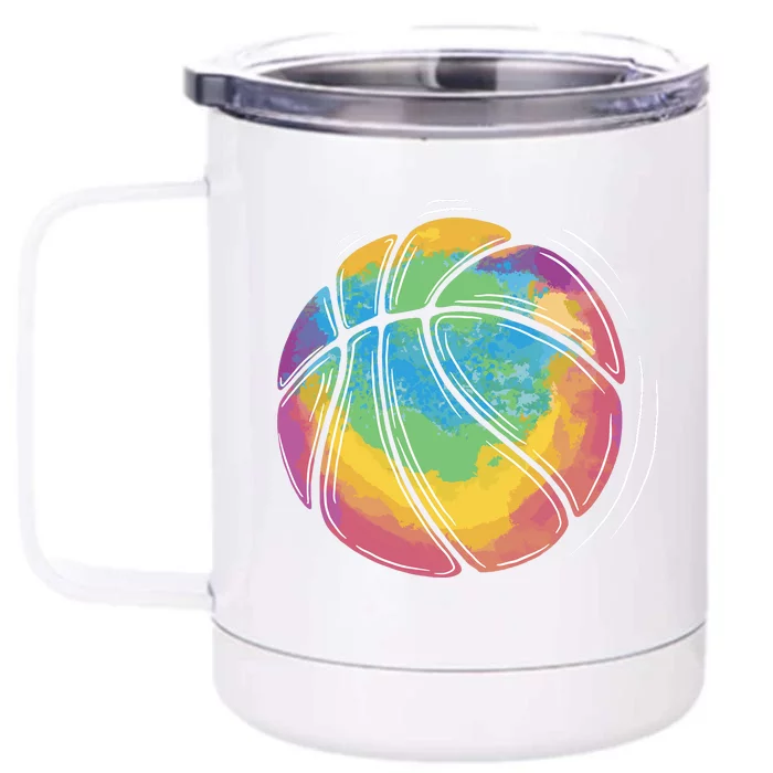 Rainbow Basketball Sport Front & Back 12oz Stainless Steel Tumbler Cup