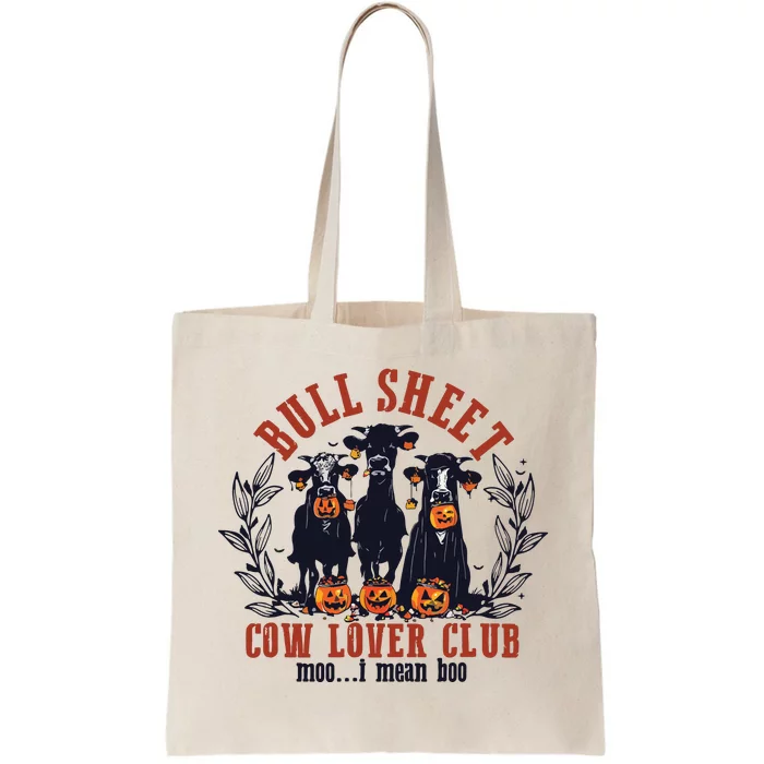 Retro Bull Sheet Cow Lover Club Funny Pumpkins Halloween Tote Bag