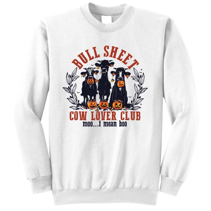 Retro Bull Sheet Cow Lover Club Funny Pumpkins Halloween Sweatshirt