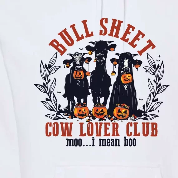 Retro Bull Sheet Cow Lover Club Funny Pumpkins Halloween Premium Hoodie