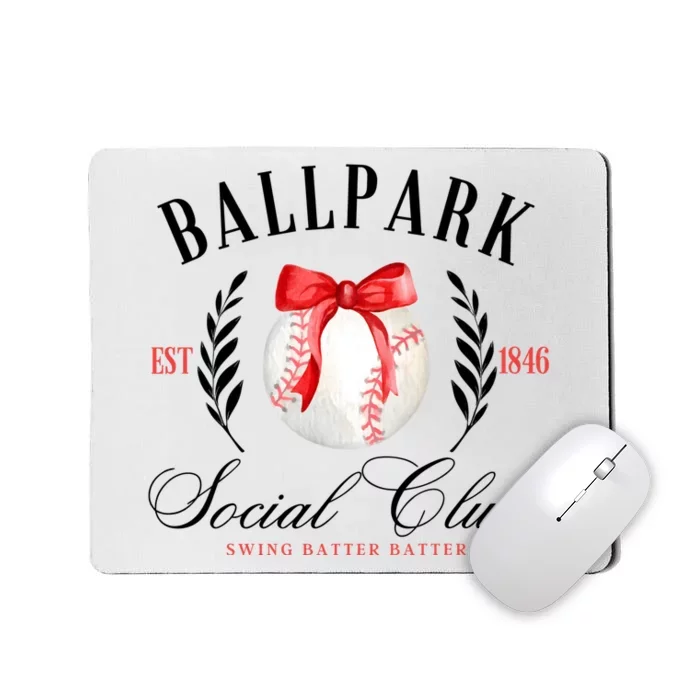 Retro Ballpark Social Club Est 1846 Baseball Mousepad