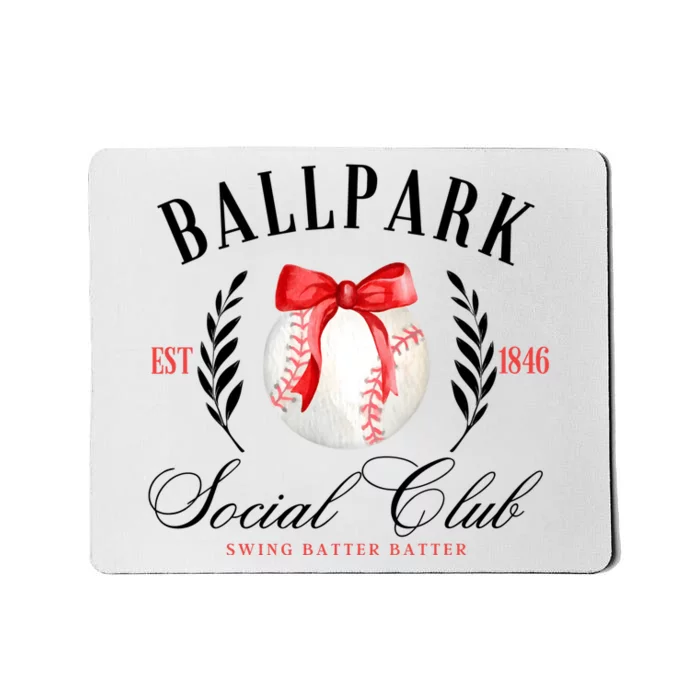 Retro Ballpark Social Club Est 1846 Baseball Mousepad