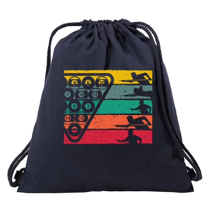 Retro Billiards Sport Funny Gift Drawstring Bag