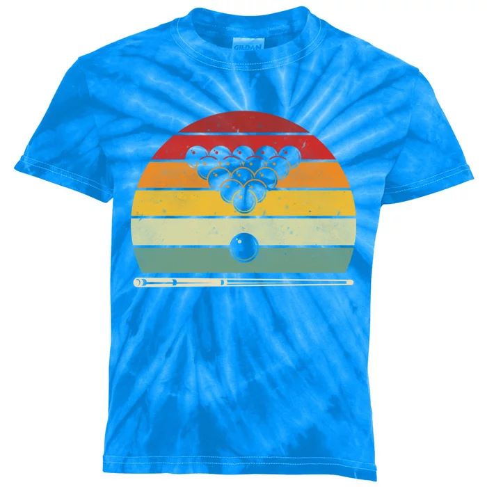 Retro Billiards Sunset Vintage Pool Hobby Sport Funny Bday Gift Kids Tie-Dye T-Shirt