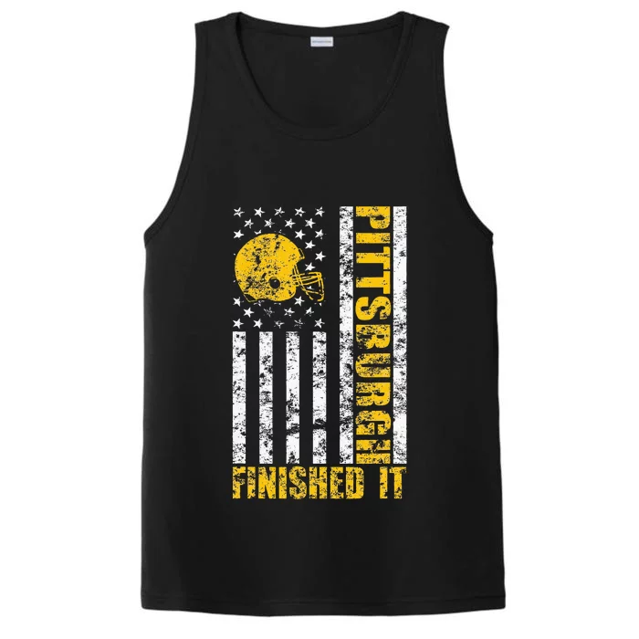 Retro Baseball Style Pittsburgh Logo Performance Tank