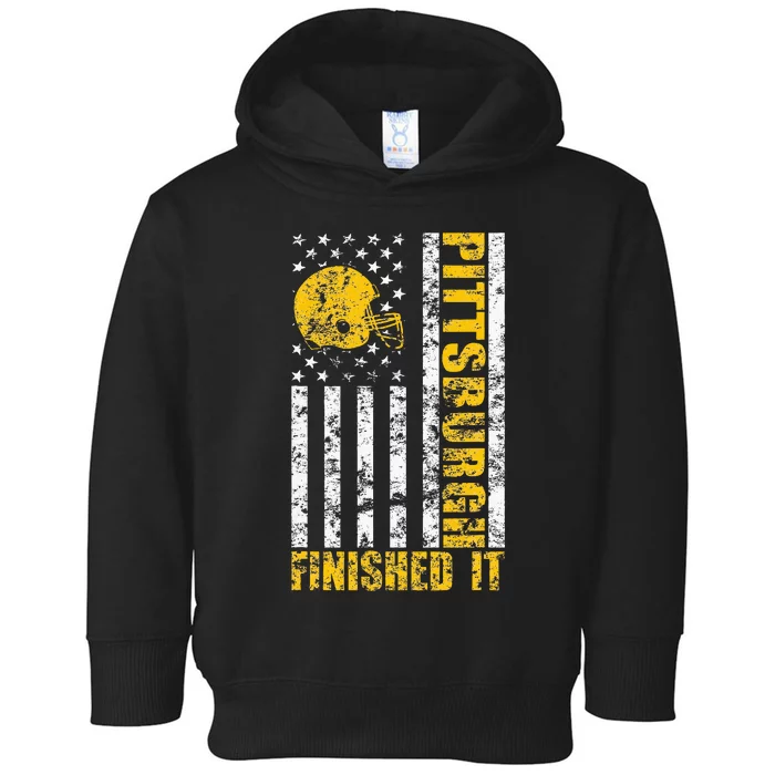 Retro Baseball Style Pittsburgh Logo Toddler Hoodie