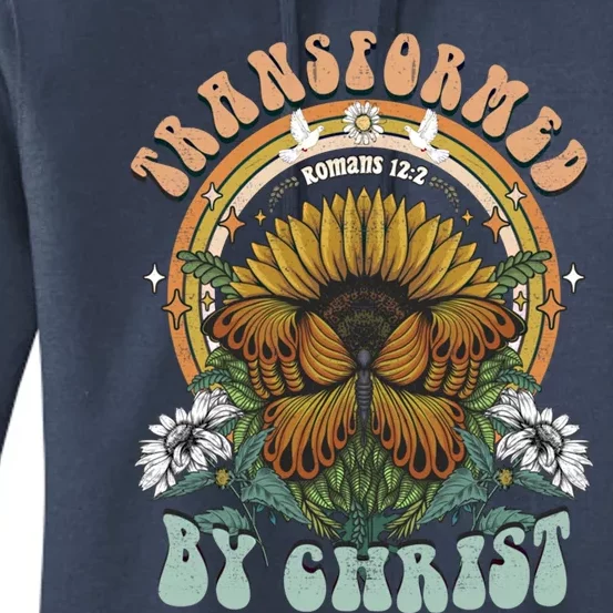 Retro Butterfly Sunflower Bible Verse Christian Saying Meaningful Gift Women's Pullover Hoodie