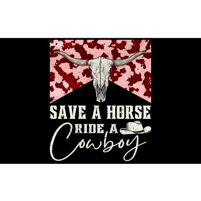 Retro Bull Skull Western Country Save A Horse Ride A Cowboy Bumper Sticker