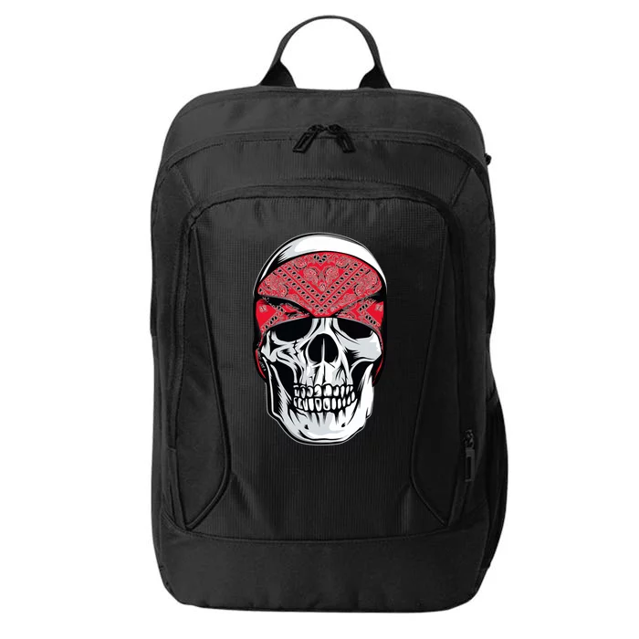 Red Bandana Skull Gangster Og Biker Graphic Skull Face City Backpack