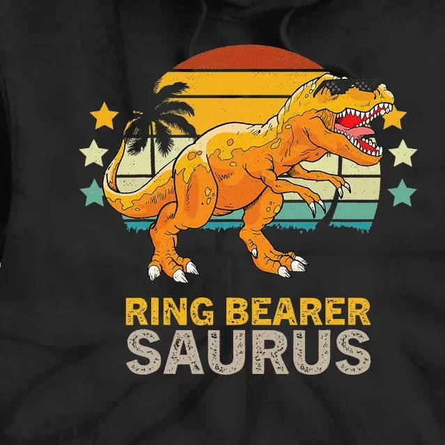 Ring Bearer Saurus Dinosaur Wedding TRex Ring Security Tie Dye Hoodie