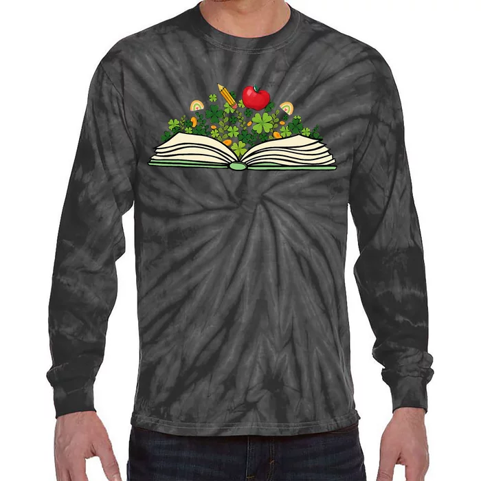 Reading Book St Patricks Day Reader Bookish Bibliophile Tie-Dye Long Sleeve Shirt