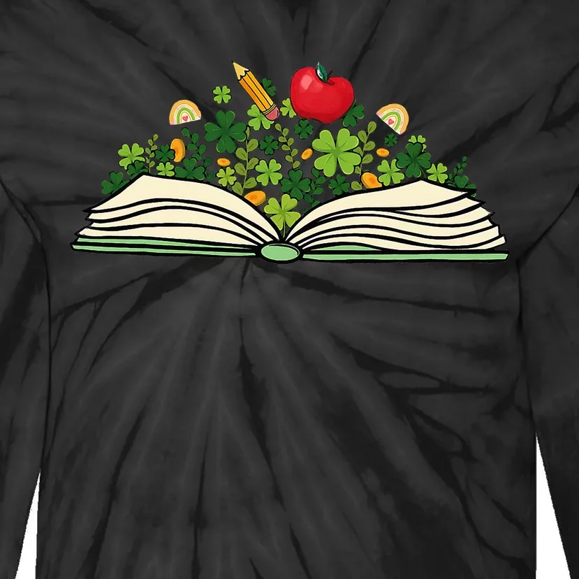 Reading Book St Patricks Day Reader Bookish Bibliophile Tie-Dye Long Sleeve Shirt