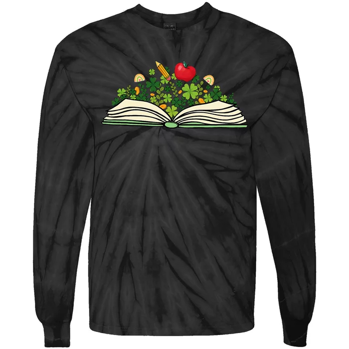 Reading Book St Patricks Day Reader Bookish Bibliophile Tie-Dye Long Sleeve Shirt