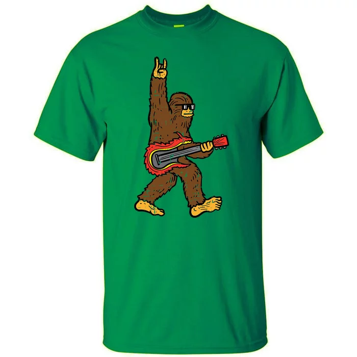 Rocker Bigfoot Sasquatch Guitar Rocknroll Rock Tall T-Shirt