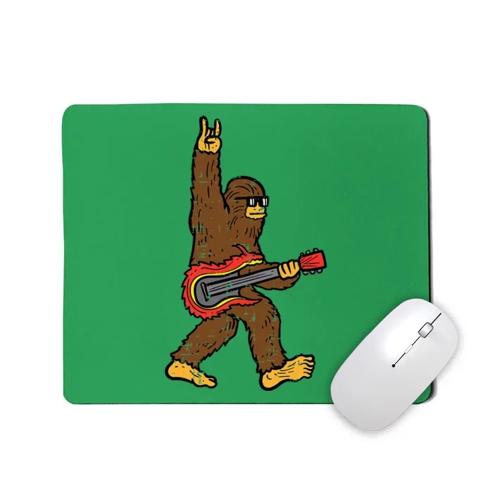 Rocker Bigfoot Sasquatch Guitar Rocknroll Rock Mousepad