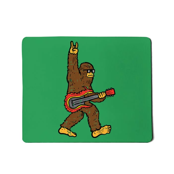 Rocker Bigfoot Sasquatch Guitar Rocknroll Rock Mousepad