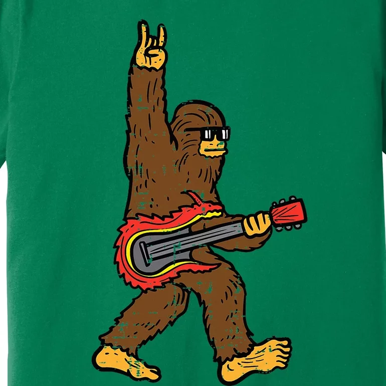 Rocker Bigfoot Sasquatch Guitar Rocknroll Rock Premium T-Shirt