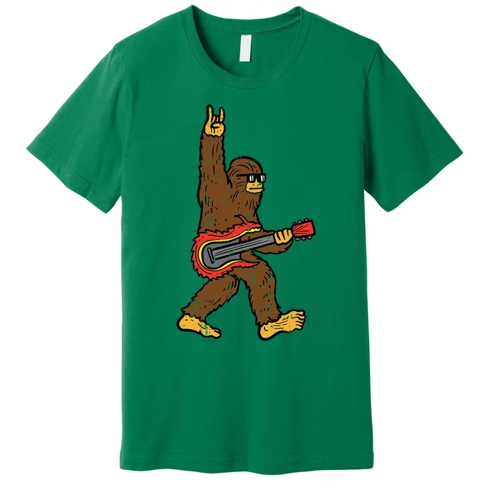 Rocker Bigfoot Sasquatch Guitar Rocknroll Rock Premium T-Shirt