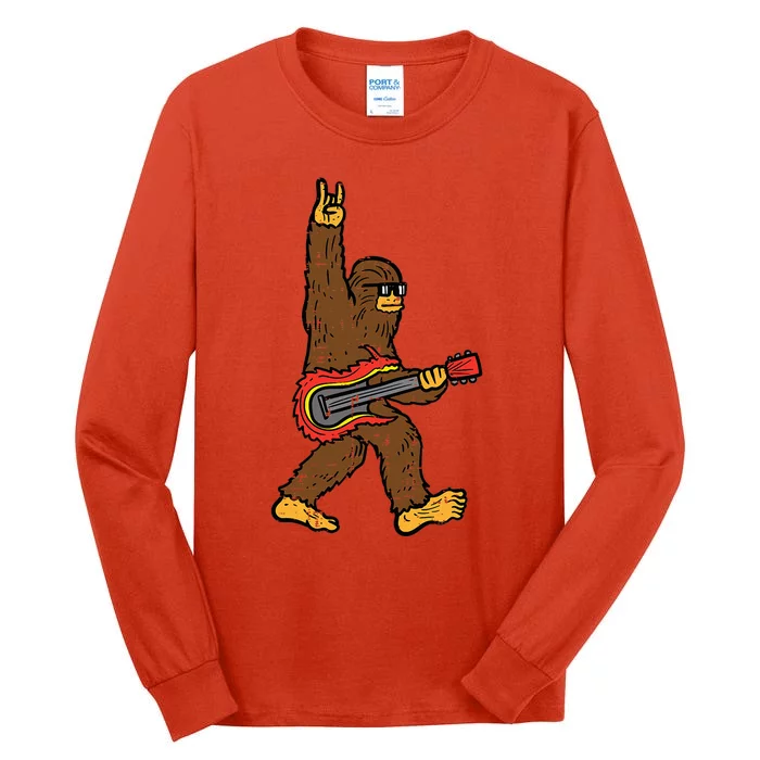 Rocker Bigfoot Sasquatch Guitar Rocknroll Rock Tall Long Sleeve T-Shirt