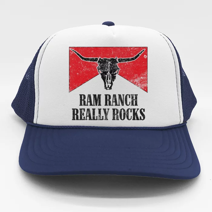 Retro Bull Skull Western Life Country Ram Ranch Rockin' Vibes Trucker Hat