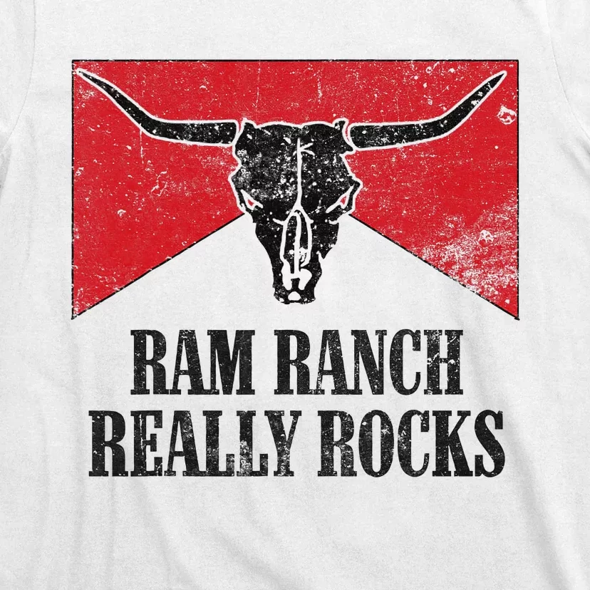 Retro Bull Skull Western Life Country Ram Ranch Rockin' Vibes T-Shirt