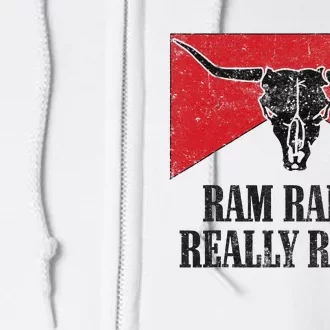 Retro Bull Skull Western Life Country Ram Ranch Rockin' Vibes Full Zip Hoodie