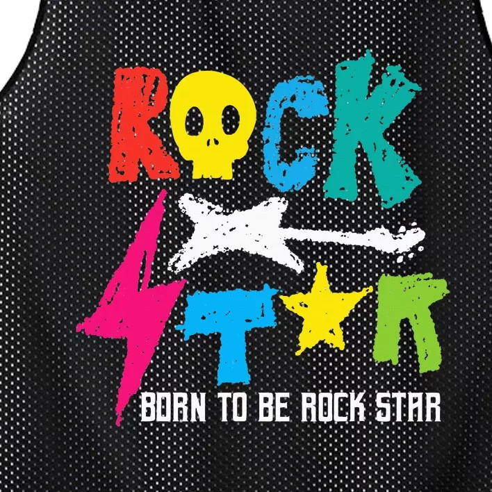 Rockstar Born To Be Rockstar Music Funny Gift Mesh Reversible Basketball Jersey Tank