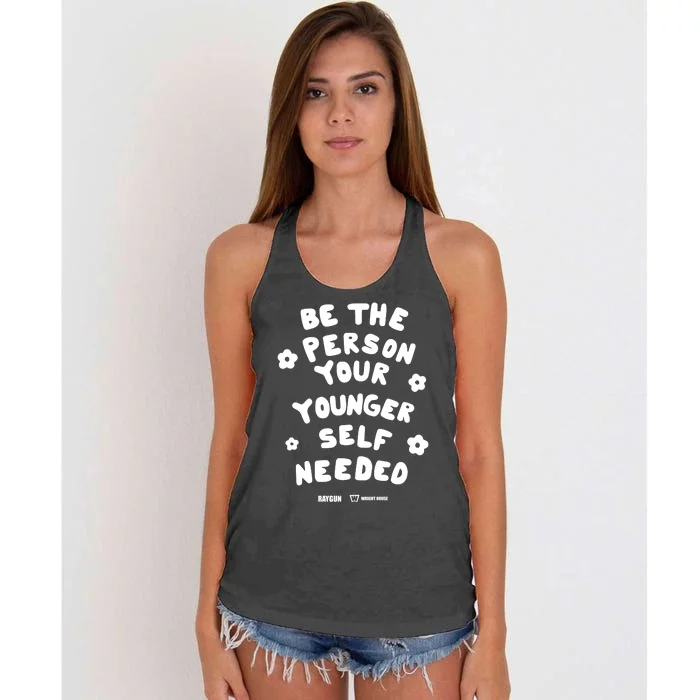 Raygun Be The Person Your Younger Self Needed Wright House Women's Knotted Racerback Tank