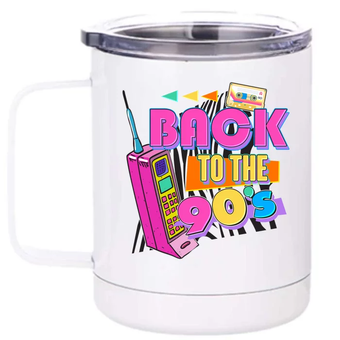 Retro Back To The 90's Nineties Front & Back 12oz Stainless Steel Tumbler Cup