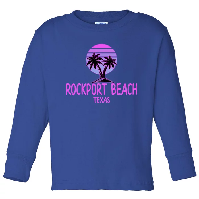 Rockport Beach Texas Vintage Retro Gift 70s Throwback Toddler Long Sleeve Shirt