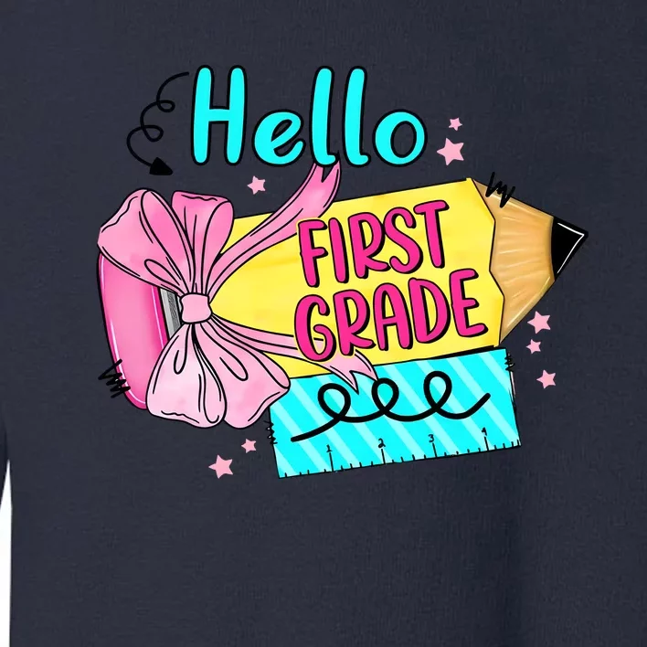 Retro Back To School Hello First Grade Toddler Sweatshirt