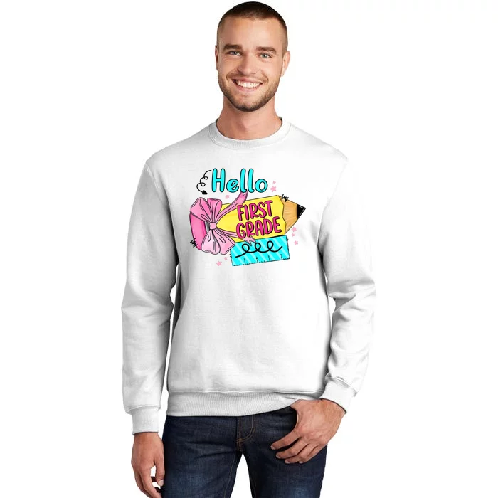 Retro Back To School Hello First Grade Sweatshirt