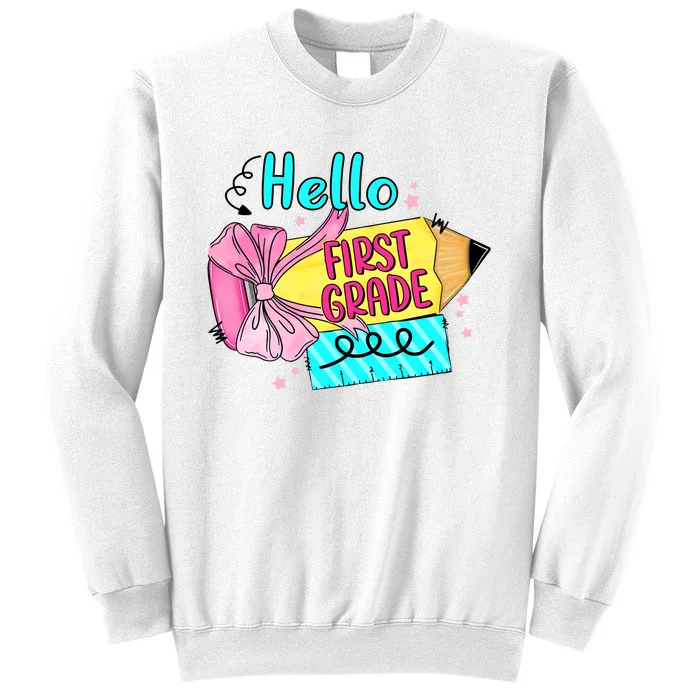 Retro Back To School Hello First Grade Sweatshirt