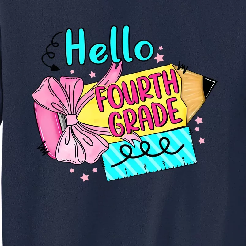 Retro Back To School Hello Fourth Grade Tall Sweatshirt