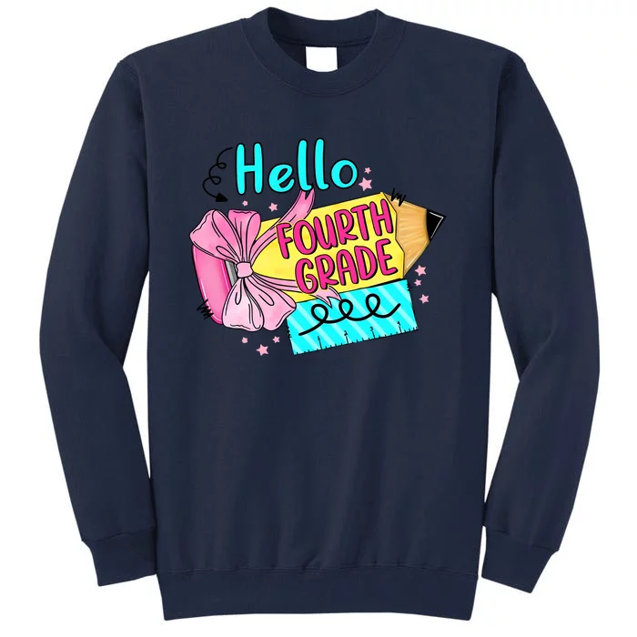 Retro Back To School Hello Fourth Grade Tall Sweatshirt