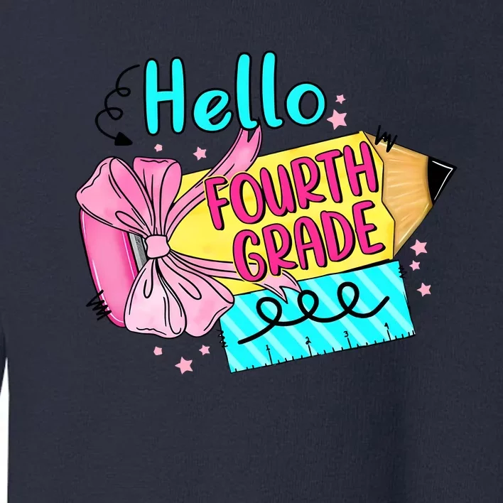 Retro Back To School Hello Fourth Grade Toddler Sweatshirt