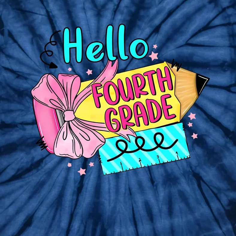 Retro Back To School Hello Fourth Grade Tie-Dye T-Shirt