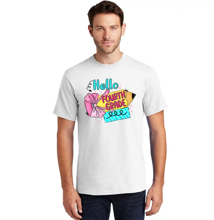 Retro Back To School Hello Fourth Grade Tall T-Shirt