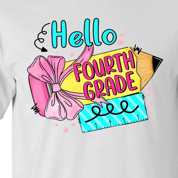 Retro Back To School Hello Fourth Grade Tall T-Shirt