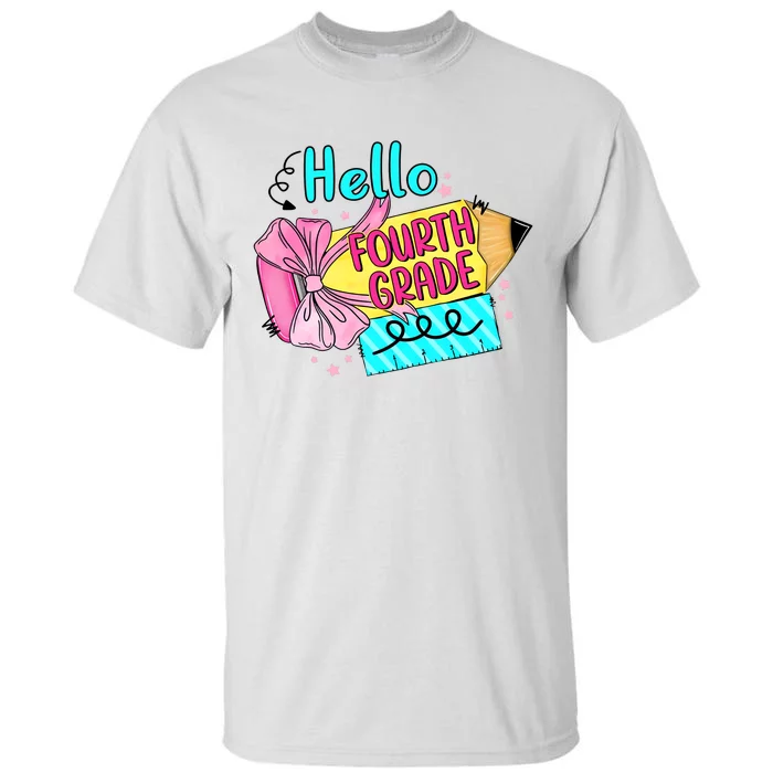 Retro Back To School Hello Fourth Grade Tall T-Shirt