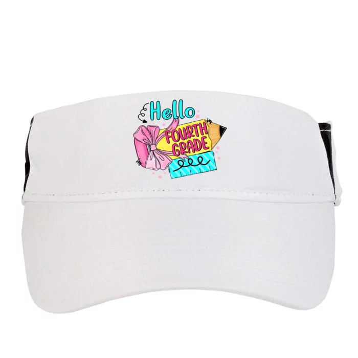 Retro Back To School Hello Fourth Grade Adult Drive Performance Visor