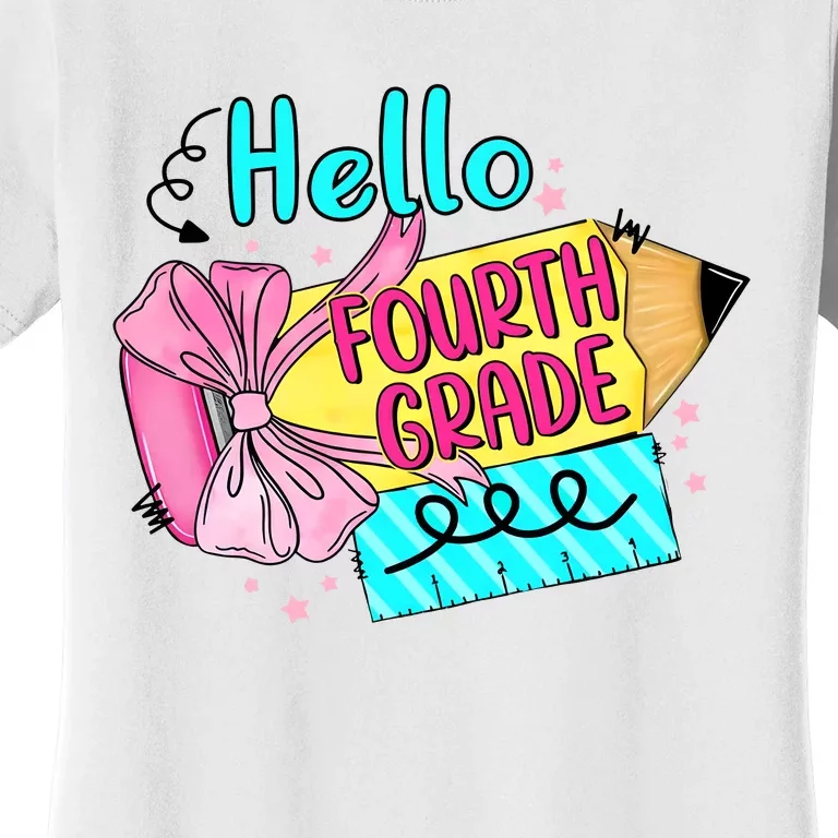 Retro Back To School Hello Fourth Grade Women's T-Shirt