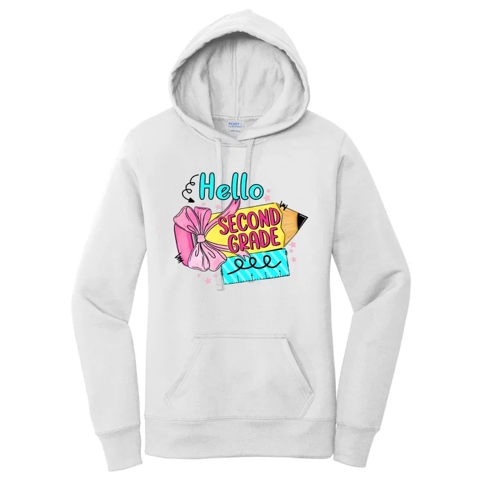 Retro Back To School Hello Second Grade Women's Pullover Hoodie