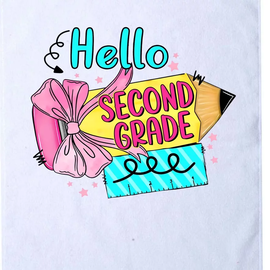 Retro Back To School Hello Second Grade Platinum Collection Golf Towel