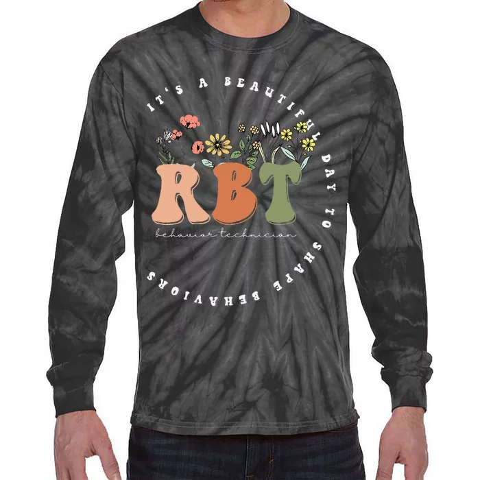 Registered Behavior Technician RBT Behavior Therapist ABA Tie-Dye Long Sleeve Shirt