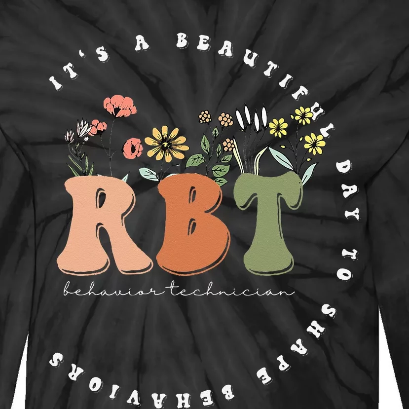 Registered Behavior Technician RBT Behavior Therapist ABA Tie-Dye Long Sleeve Shirt