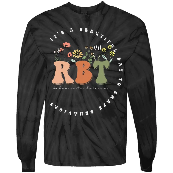 Registered Behavior Technician RBT Behavior Therapist ABA Tie-Dye Long Sleeve Shirt