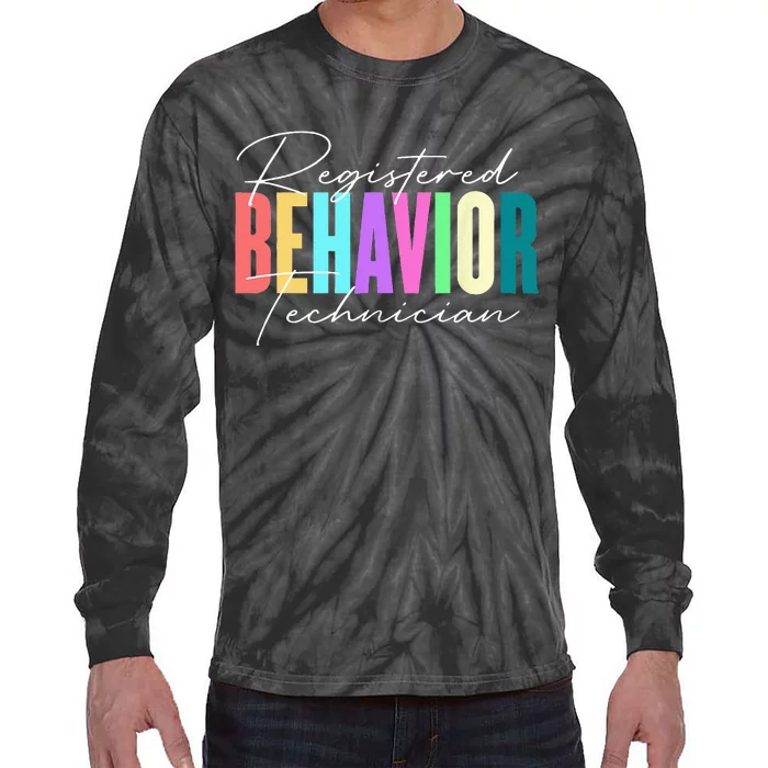 Registered Behavior Technician RBT Behavioral ABA Therapist Tie-Dye Long Sleeve Shirt