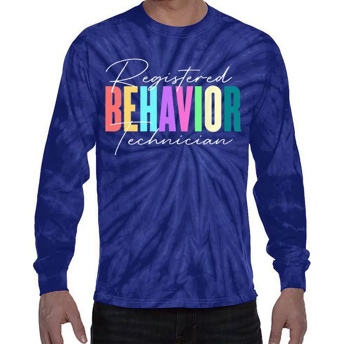 Registered Behavior Technician RBT Behavioral ABA Therapist Tie-Dye Long Sleeve Shirt