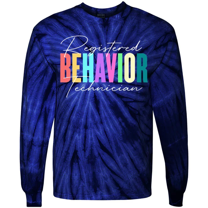 Registered Behavior Technician RBT Behavioral ABA Therapist Tie-Dye Long Sleeve Shirt